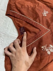 Elegant Brown Kurta Set with Dupatta