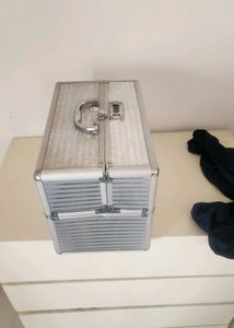 Silver Makeup Train Case