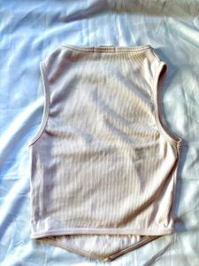 Sleeveless Beige Tank Top