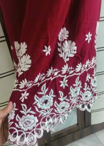 Premium rayon cutwork chikankari suit