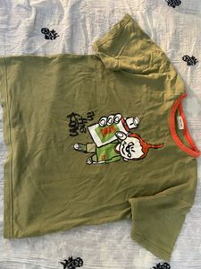 Olive Green Graphic baby tee xs-s