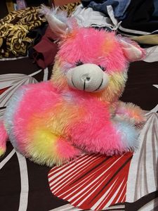 Fluffy Rainbow Cat Plush Toy