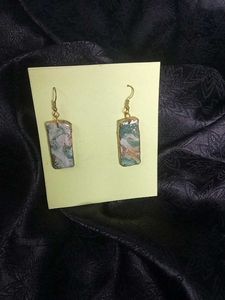 Handmade Marble Rectangle Earrings