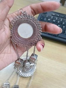 Silver Tone Jhumka Earrings