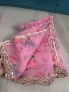 Beautiful Pink Floral dupatta
