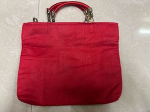 Vibrant Traditional Indian Art Print Silk Handbag