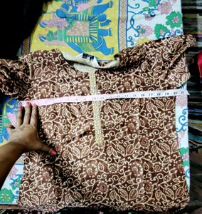 Brown Floral Print Kurti