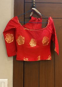 Off-Shoulder Saree Blouse & Drape Skirt Set