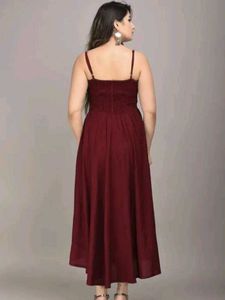 Maroon Spaghetti Strap Dress