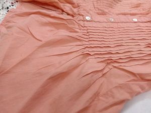 Peach Pleated Top