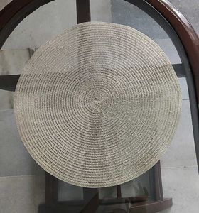 Gold Round Woven Accent Table Mat 38.5cm