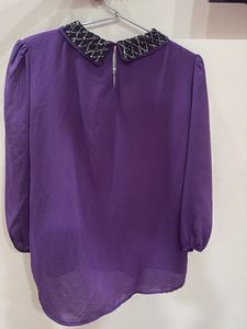 Sparkling Collar Purple Top (FREE DELIVERY)