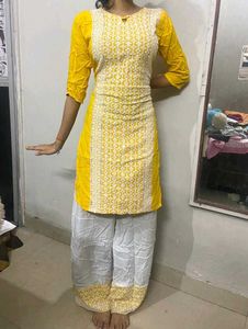 Yellow Chikankari Kurta Set