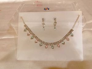 Sparkling Gemstone Necklace &amp; Earring Set