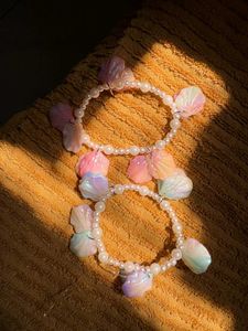 Chic Pearl Bracelets with Shell Charms
