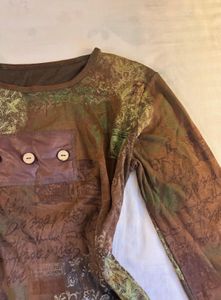 Brown Earth Tone Long Sleeve Top