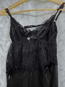 Kellberry Black Lace Babydoll with Chain Detail