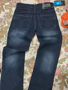Calvin Klein Dark Wash Jeans with Logo Detail