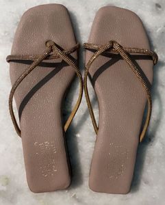 Sparkling Embellished Flat Sandals