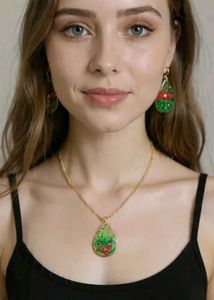 Resin Necklace & Earring Set