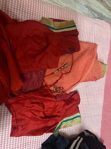Red Designer Saree with Heavy Embroidered Border