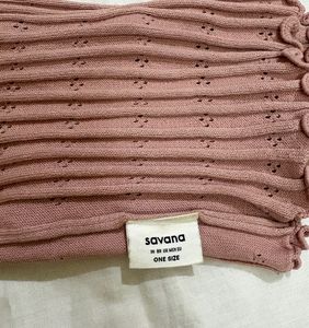 Cute Pink Ribbed Button-Up Cardigan