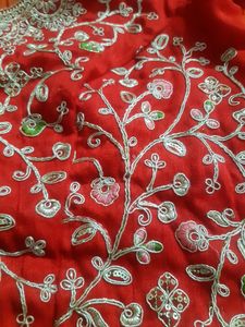 Orange Embroidered Lehenga Set