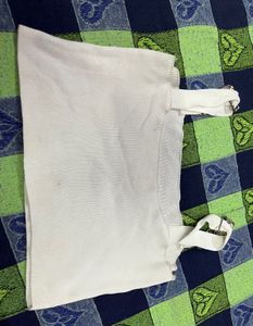 White Chain Strap Crop Top