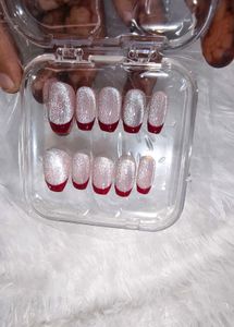 Red French Tip Press-On Nails