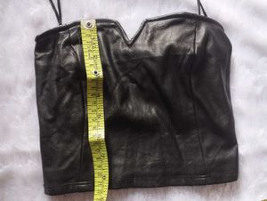 Black Faux Leather Top