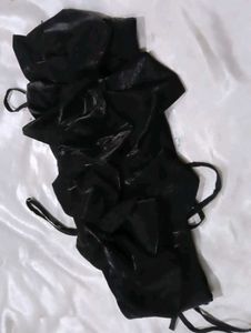 Black Rose Embellished Crop Top