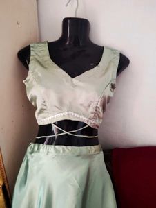 Elegant Pastel Green Lehenga Set
