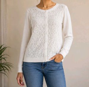 Chic White Lace Cardigan