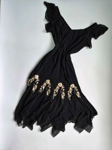 Y2K Black Embellished Dress with Floral details