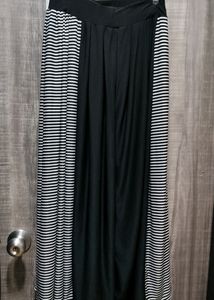 Heavy Fabric Black And White Stripes Palazzos