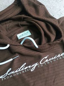 Brown Short Sleeve Hoodie