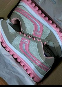 Grry And Pink Walking Shoes