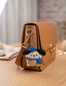Cute Crochet Dog Keychain