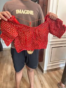 Vibrant Red Embroidered Lehenga Choli