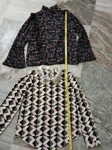 Chic Floral & Geometric Print Tops
