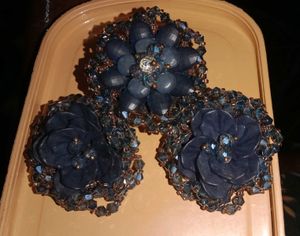 Floral Beaded Earrings and Ring