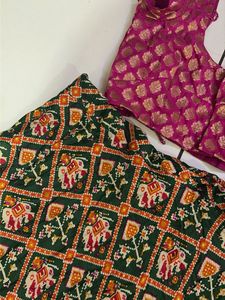Vibrant Elephant Print Lehenga Choli Set