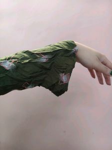 Green Printed Kurta