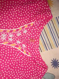 Vibrant Pink Ethnic Kurta Set