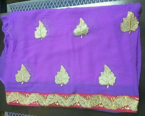Embroidered Purple Saree