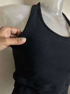 Stylish Black Halter Neck Crop Top