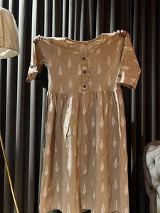 Women's Beige Printed Kurta