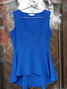 Stylish Blue Peplum Top