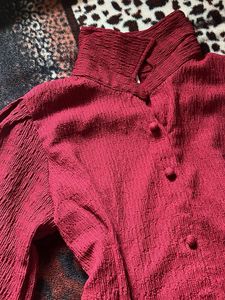Maroon Peplum Top