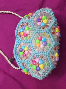 Cute Beaded Crochet Pouch Bag